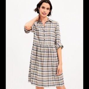 Loft Plaid Swing‎ Shirtdress